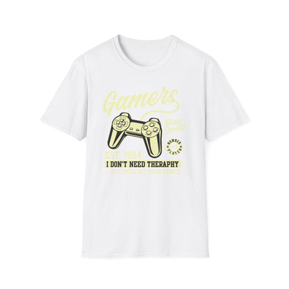 Hilarious Gamer T-Shirt: 'I Don't Need Therapy, Just My Video Games' - Retro Controller Tee for Ultimate Gaming Fans!