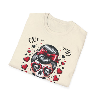 Epic Anti-Valentines Skull T-Shirt - Sarcastic "Cupid Is Stupid" Tee for Edgy Souls