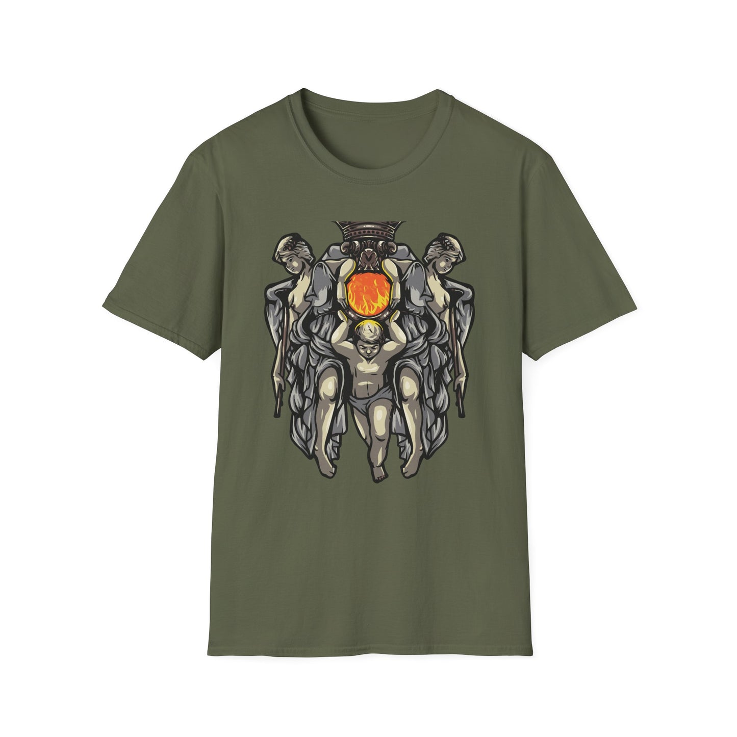 Majestic Divine Sun Bearer T-Shirt | Regal Classical Art Tee | Unique Statement Graphic for Art Lovers & Seekers of Power