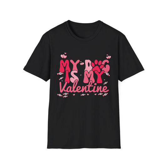 Adorable "My Dog Is My Valentine" T-Shirt | Sweet Paw Print Pet Lover's Tee | Heartfelt Valentine's Day Gift