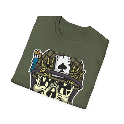 Born to Die Military Skull T-Shirt - Edgy Ace of Spades & Bullet Helmet Tee for Veterans, Bikers & Tattoo Lovers | Bold Statement Shirt
