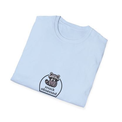 Snack Obsessed Raccoon T-Shirt | Cute Foodie Animal Lover Tee | Funny & Adorable Graphic Design | Perfect Gift