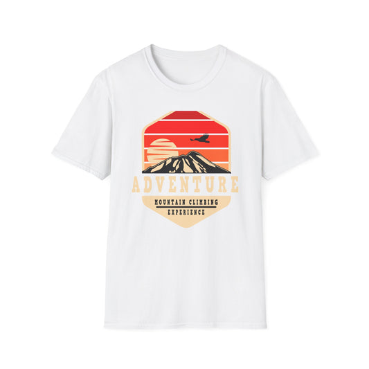 Vintage Mountain Climbing Adventure T-Shirt | Retro Sunset & Bird Graphic Tee | Epic Outdoor Explorer Gift for Hikers & Climbers