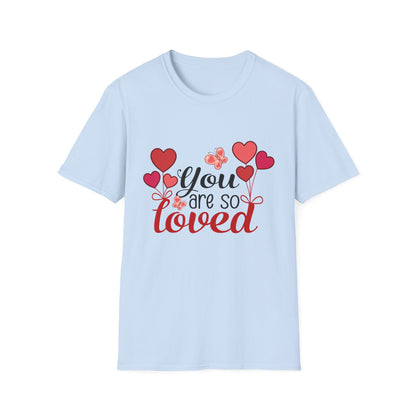 Romantic 'Love You' Heart Balloons & Butterflies T-Shirt - Sweet Valentine's Day & Anniversary Gift for Couples