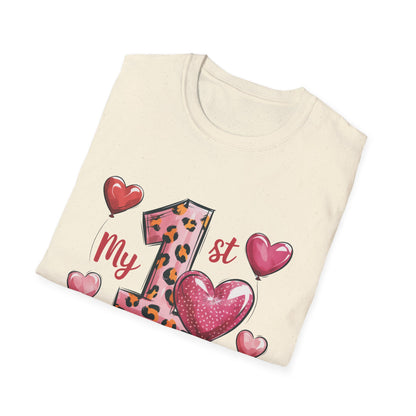 My 1st Valentine's Day Baby T-Shirt - Adorable Leopard Heart Infant Tee | Unique Milestone Gift