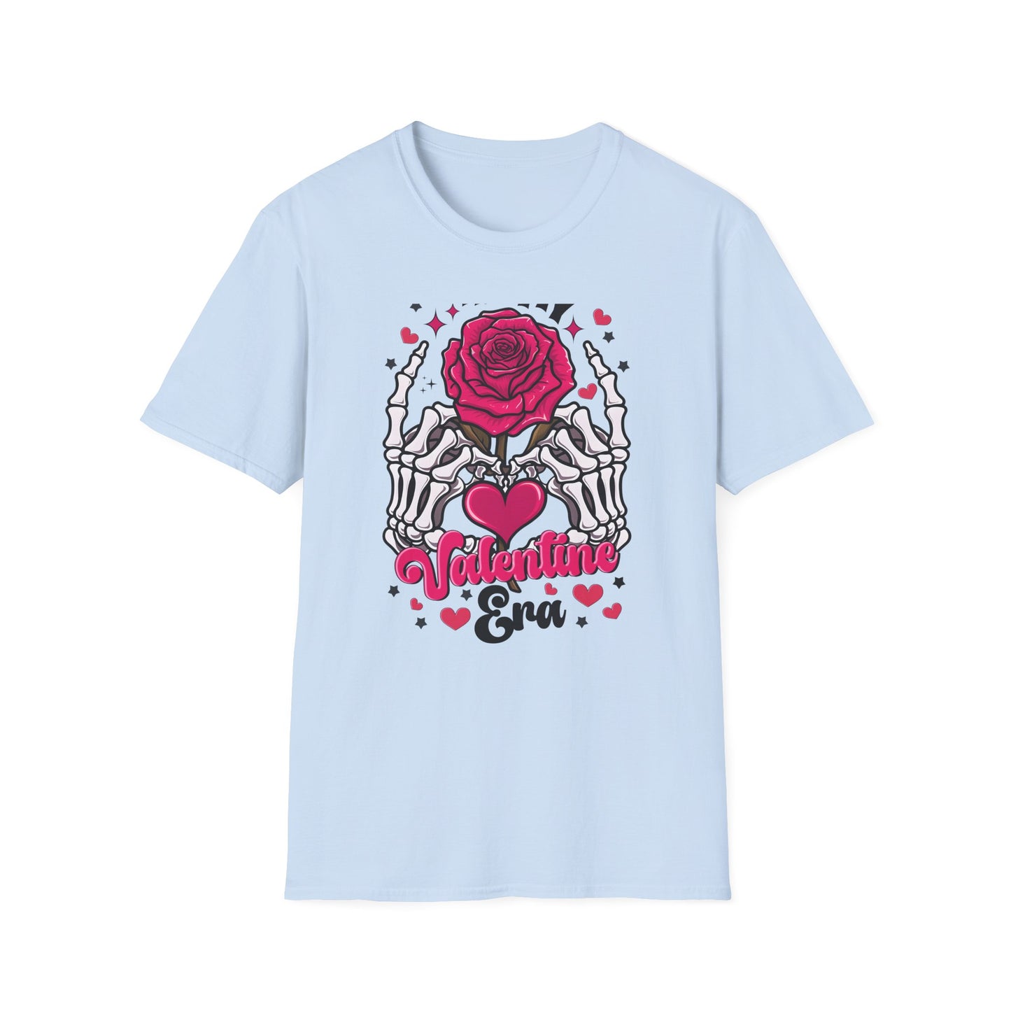Spooky Sweet Skeleton Hands Rose Valentine T-Shirt | Unique Gothic Romantic Love Tee Gift for Him Her | Trendy Heart Apparel