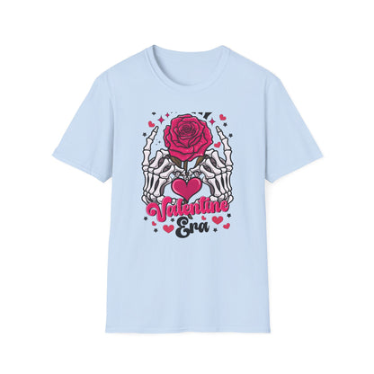 Spooky Sweet Skeleton Hands Rose Valentine T-Shirt | Unique Gothic Romantic Love Tee Gift for Him Her | Trendy Heart Apparel