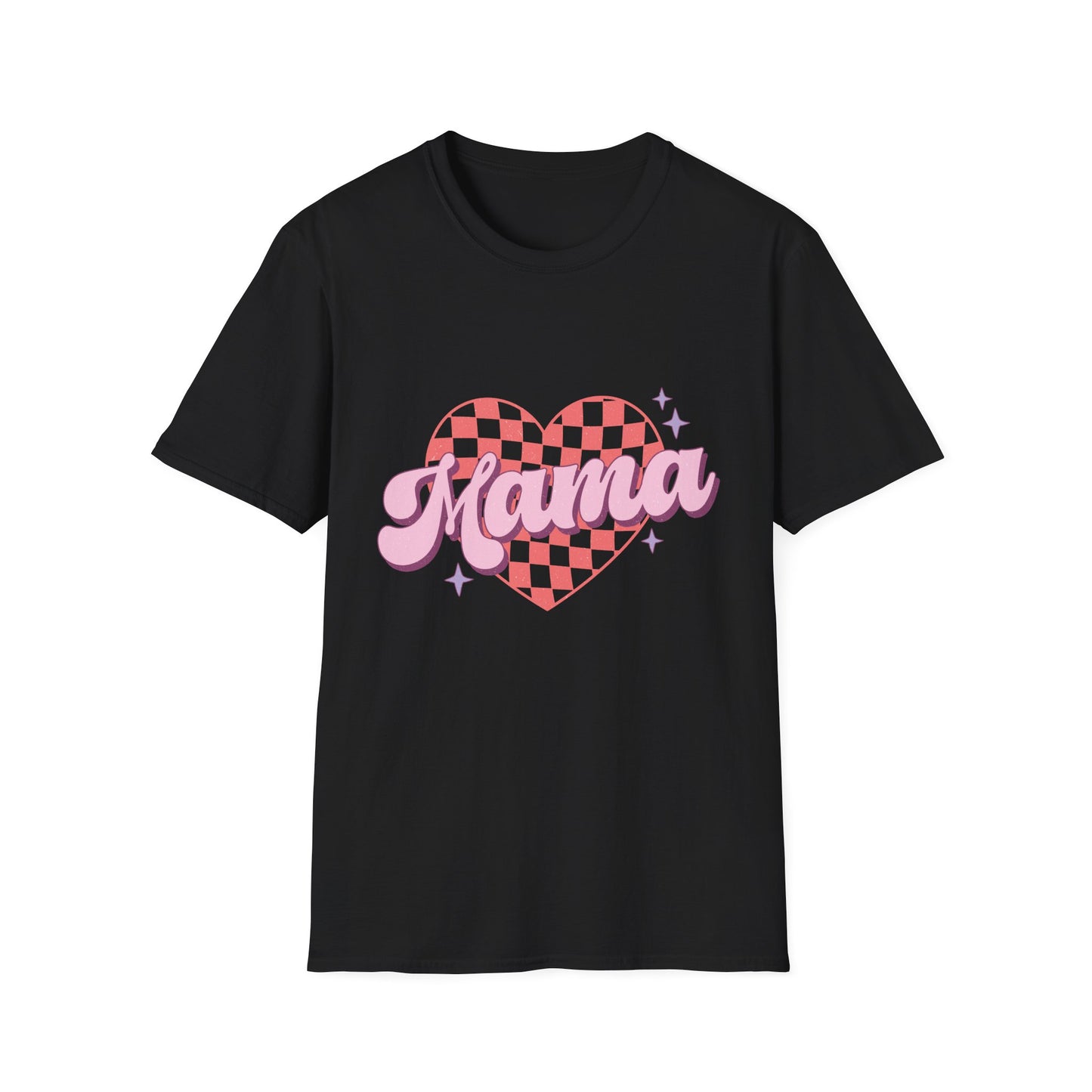 Groovy Mama T-Shirt - Retro Checkerboard Heart Design for Chic Moms | Trendy Mother's Day Gift Tee
