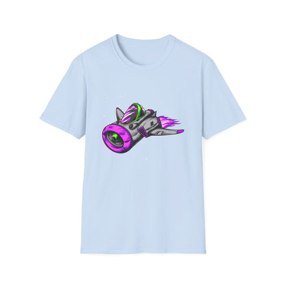 Epic Futuristic Spaceship T-Shirt | Vibrant Retro Sci-Fi Jet Design for Gamers & Space Enthusiasts