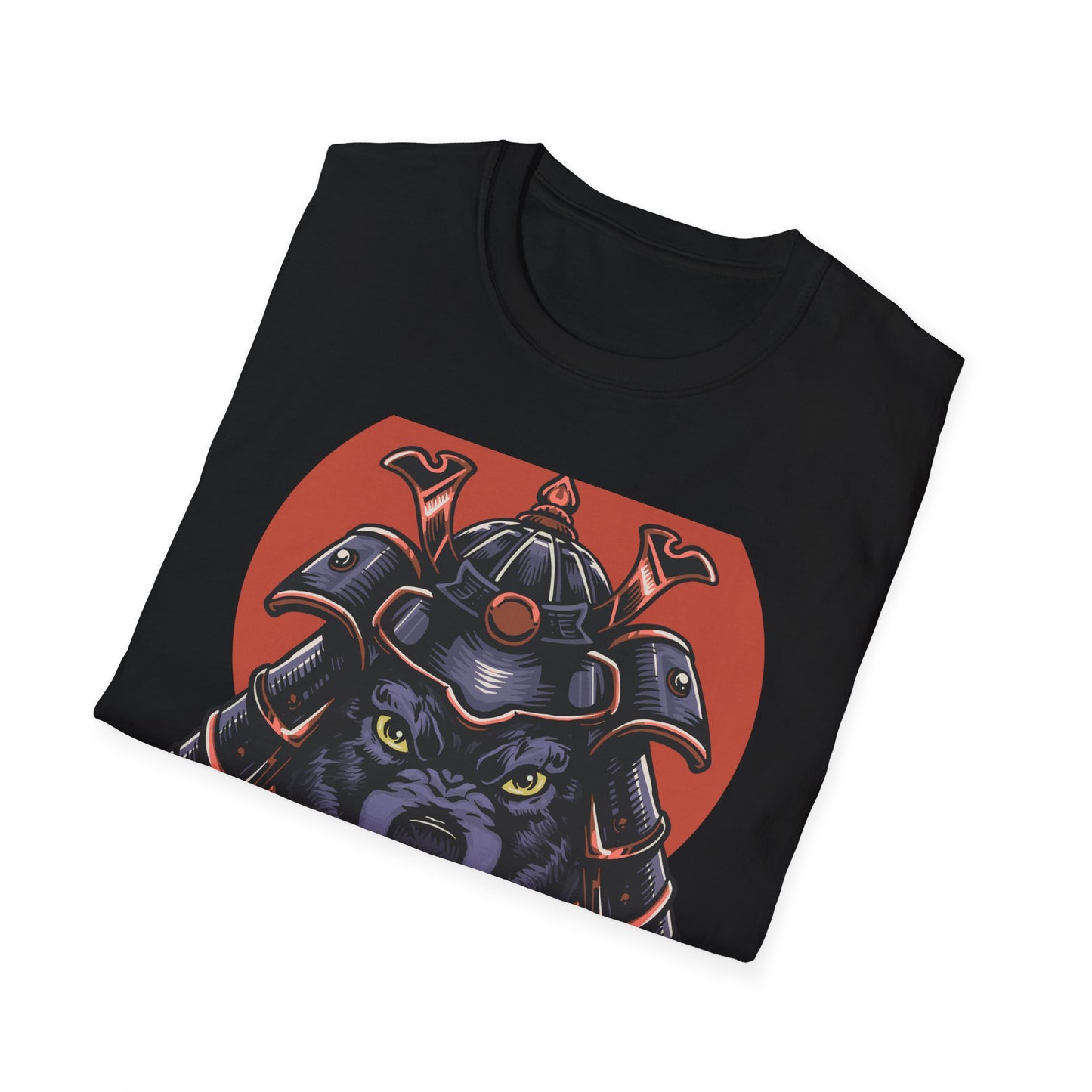 Dominant Samurai Wolf T-Shirt | Fierce Japanese Warrior Beast Kabuto Design | Men's Unique Graphic Tee