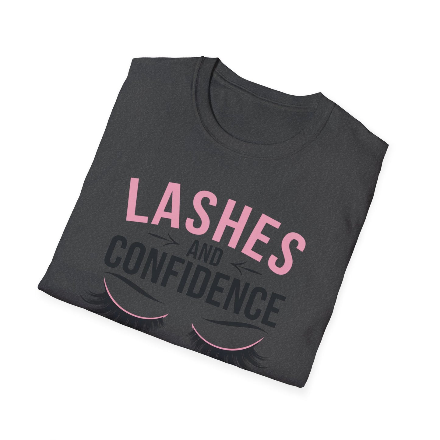 Empowering Lashes & Confidence Only T-Shirt | Chic Beauty Lover Tee Gift for Lash Techs & Women