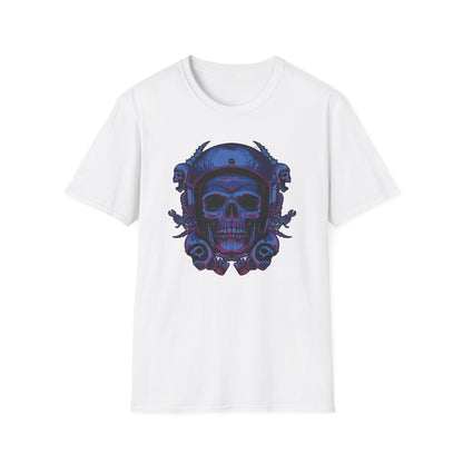 Epic Biker Skull T-Shirt | Mechanic Engine Design | Vintage Motorcycle Hot Rod Graphic Tee | Rebel Rider Gift
