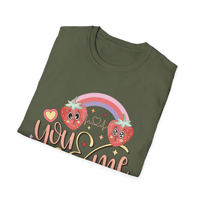 Adorable You & Me Strawberry Couple T-Shirt - Sweet Kawaii Love Design, Perfect Romantic Valentine's Day Gift