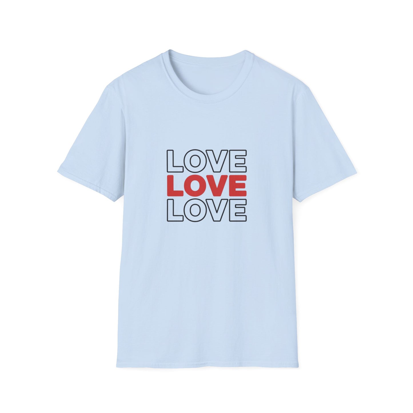 Powerful 'LOVE' T-Shirt - Bold Red & Outline Design | Expressive Unisex Apparel | Positive Message Tee Gift Idea