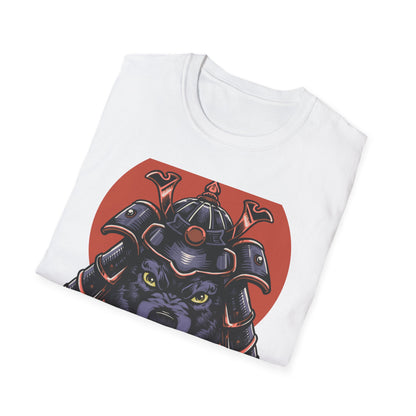 Dominant Samurai Wolf T-Shirt | Fierce Japanese Warrior Beast Kabuto Design | Men's Unique Graphic Tee