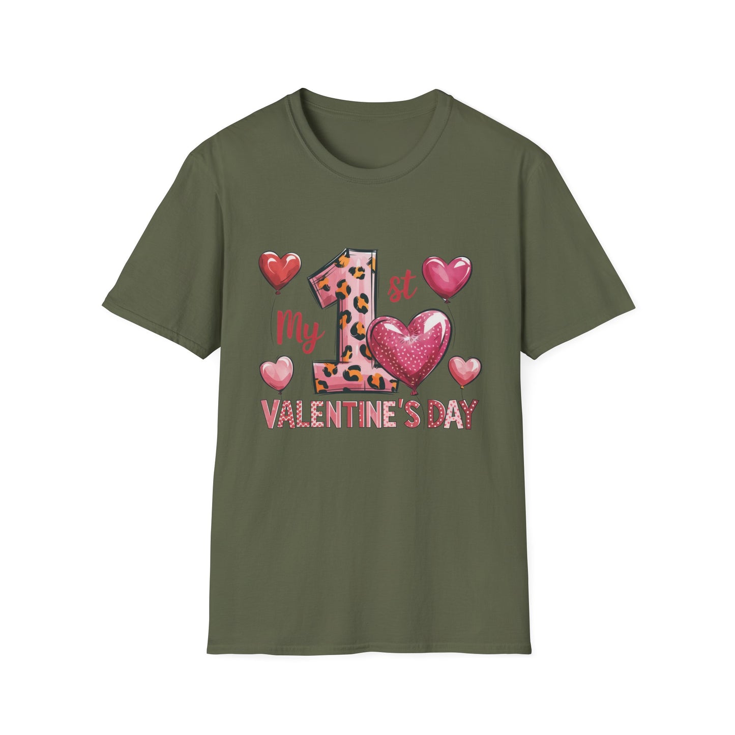 My 1st Valentine's Day Baby T-Shirt - Adorable Leopard Heart Infant Tee | Unique Milestone Gift