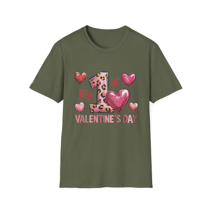 My 1st Valentine's Day Baby T-Shirt - Adorable Leopard Heart Infant Tee | Unique Milestone Gift