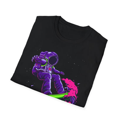 Vibrant Astronaut Surfing T-Shirt - Epic Space Wave Design for Sci-Fi & Surf Lovers | Unique Cosmic Apparel