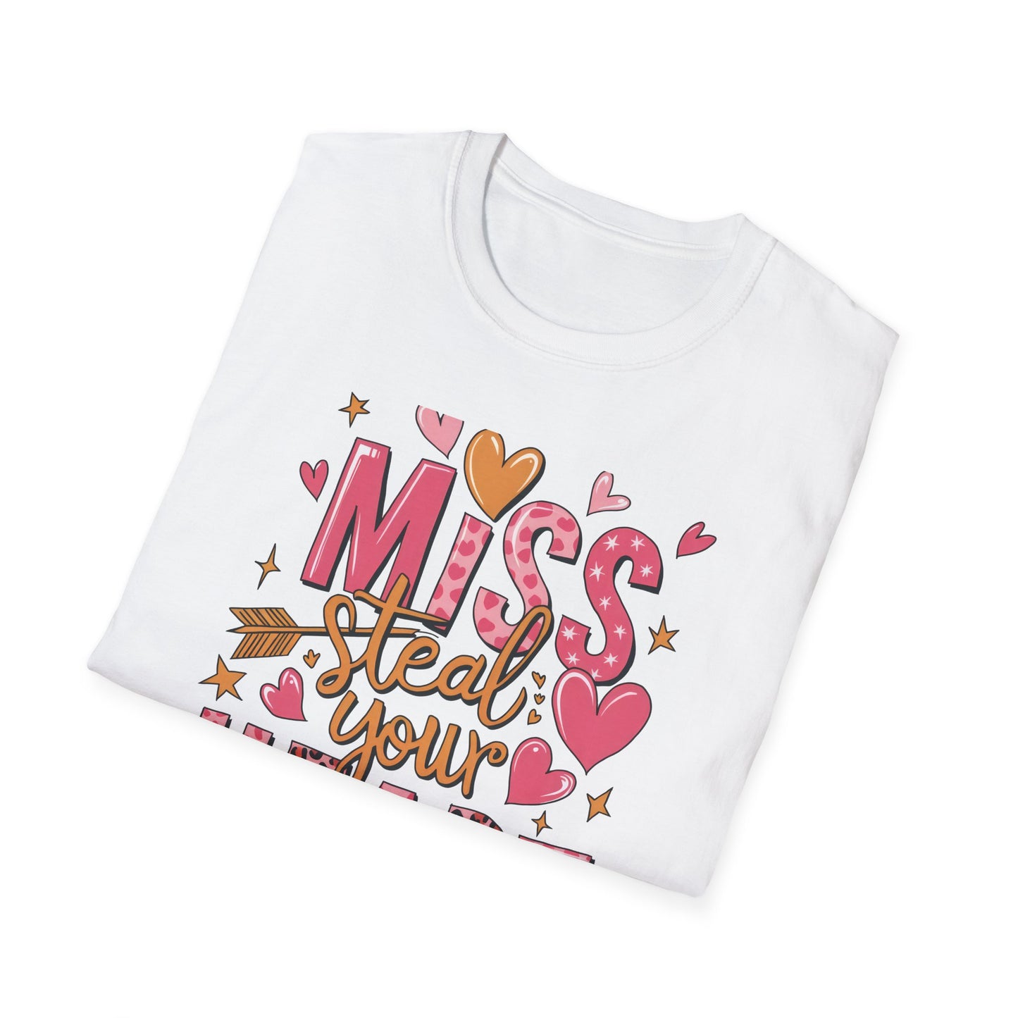 Miss Steal Your Heart T-Shirt | Adorable Valentine's Day Love Tee | Pink Leopard Print & Cupid's Arrow Shirt