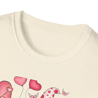 Charming Valentine's Gnome LOVE T-Shirt | Cute Hearts & Romantic Holiday Tee for Couples & Sweethearts