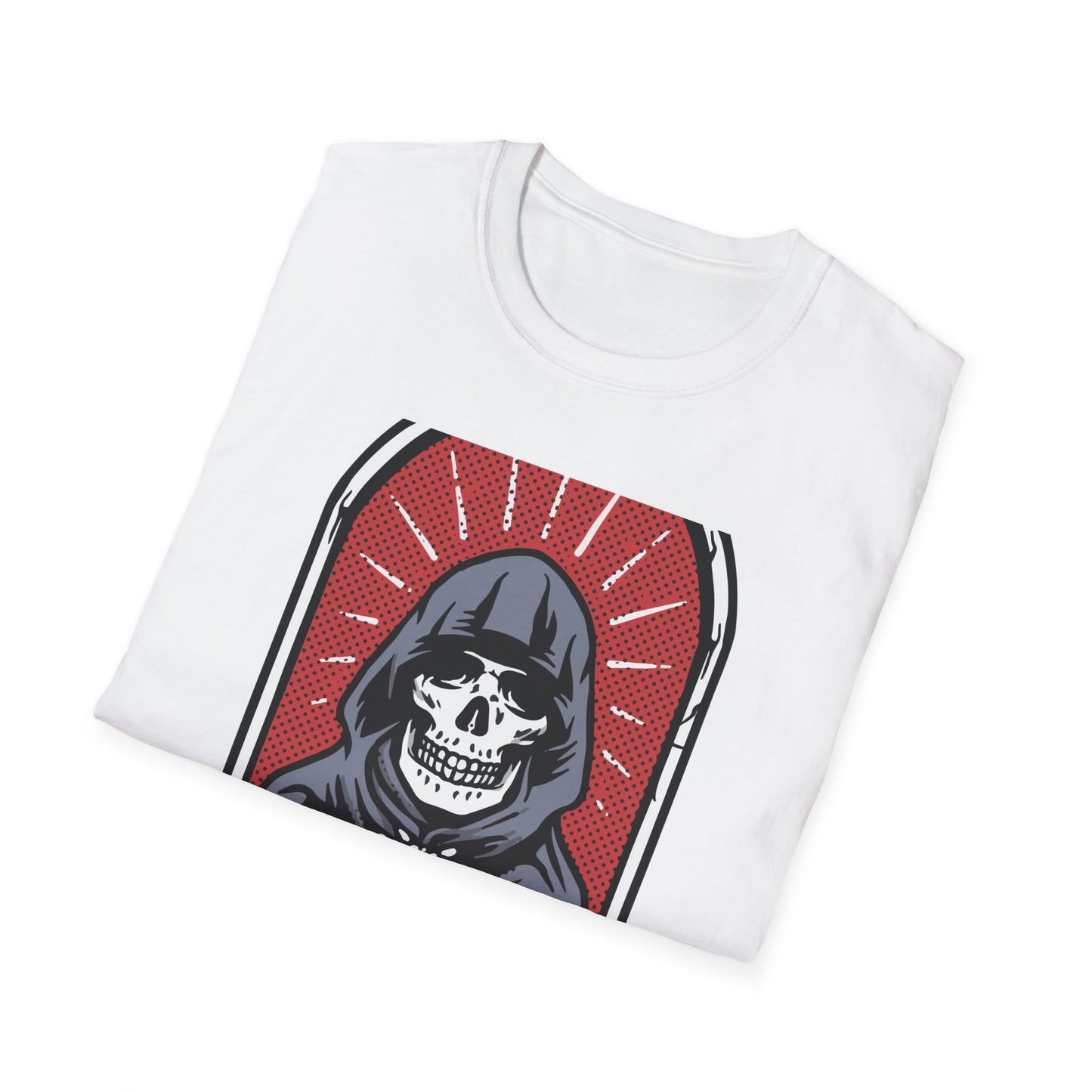 Mystic Grim Reaper Rosary T-Shirt | Edgy Skeleton Skull Goth Tee | Unique Dark Aesthetic Apparel | Spooky Halloween Gift