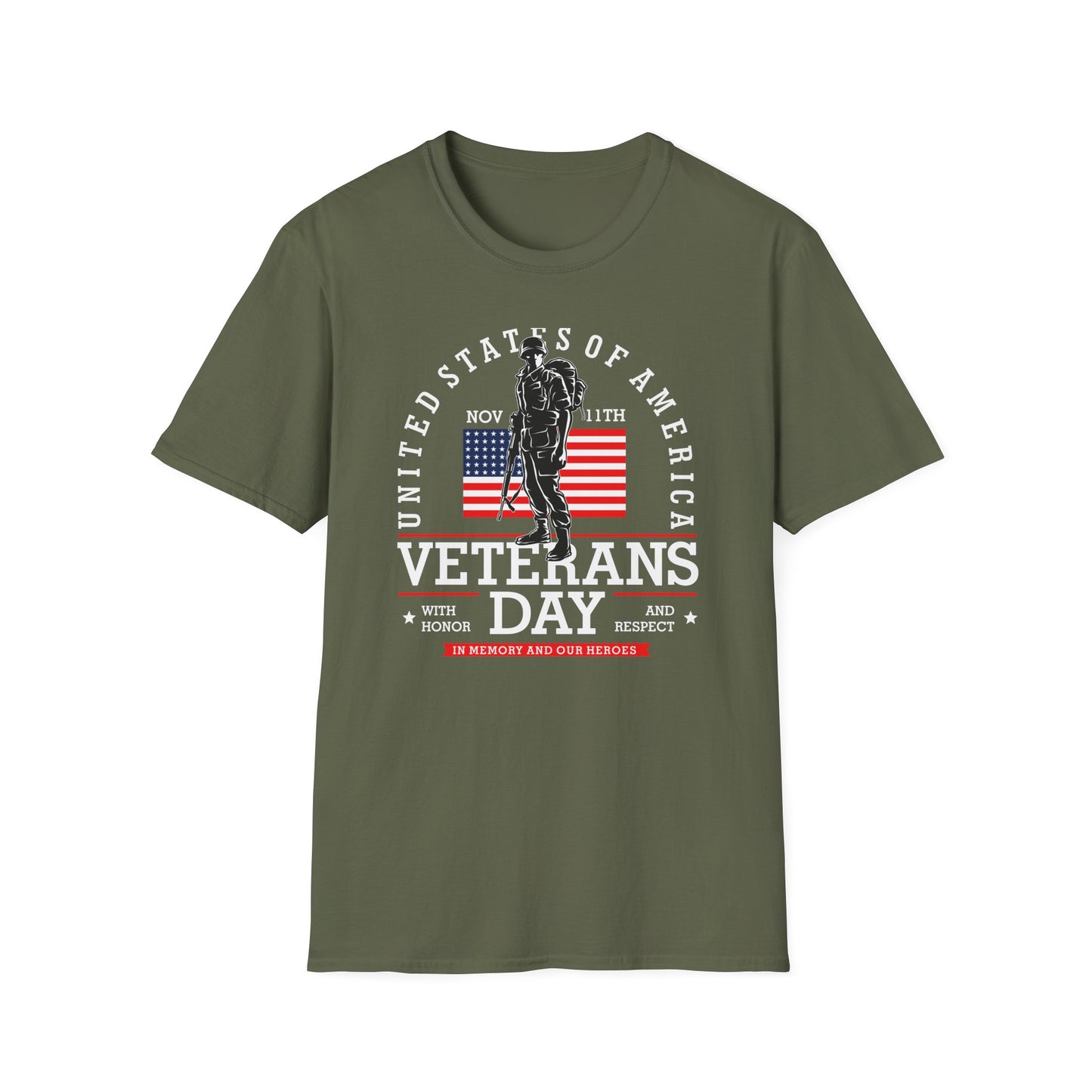 Iconic US Soldier & American Flag T-Shirt | Veterans Day Tribute Tee for Military Heroes & Patriots