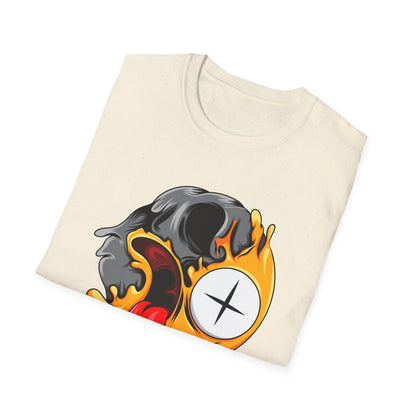 Vibrant Melting Skull Zombie Emoji T-Shirt | Edgy Streetwear Monster Tee | Unique Graphic Art Statement Apparel