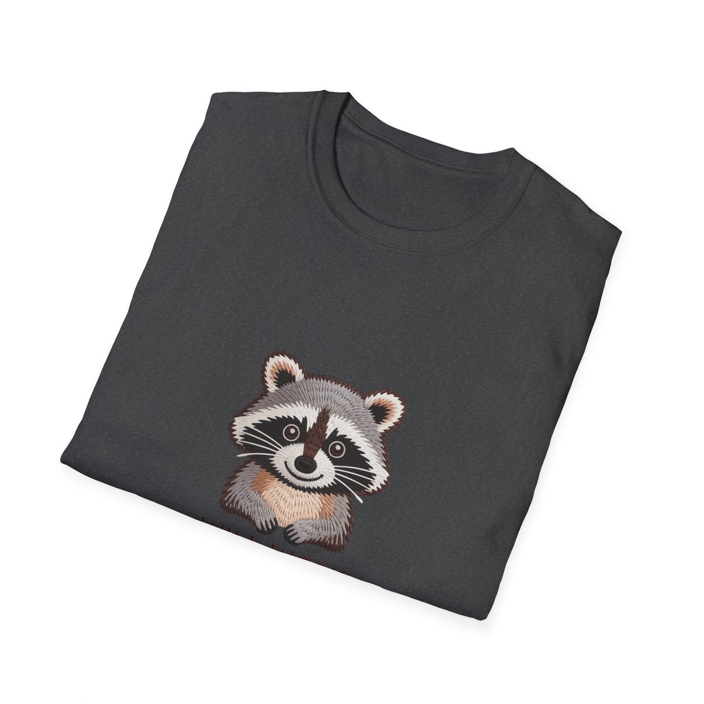 Hilarious Raccoon 'Will Work For Snacks' T-Shirt | Adorable Embroidered-Style Animal Lover Tee Gift