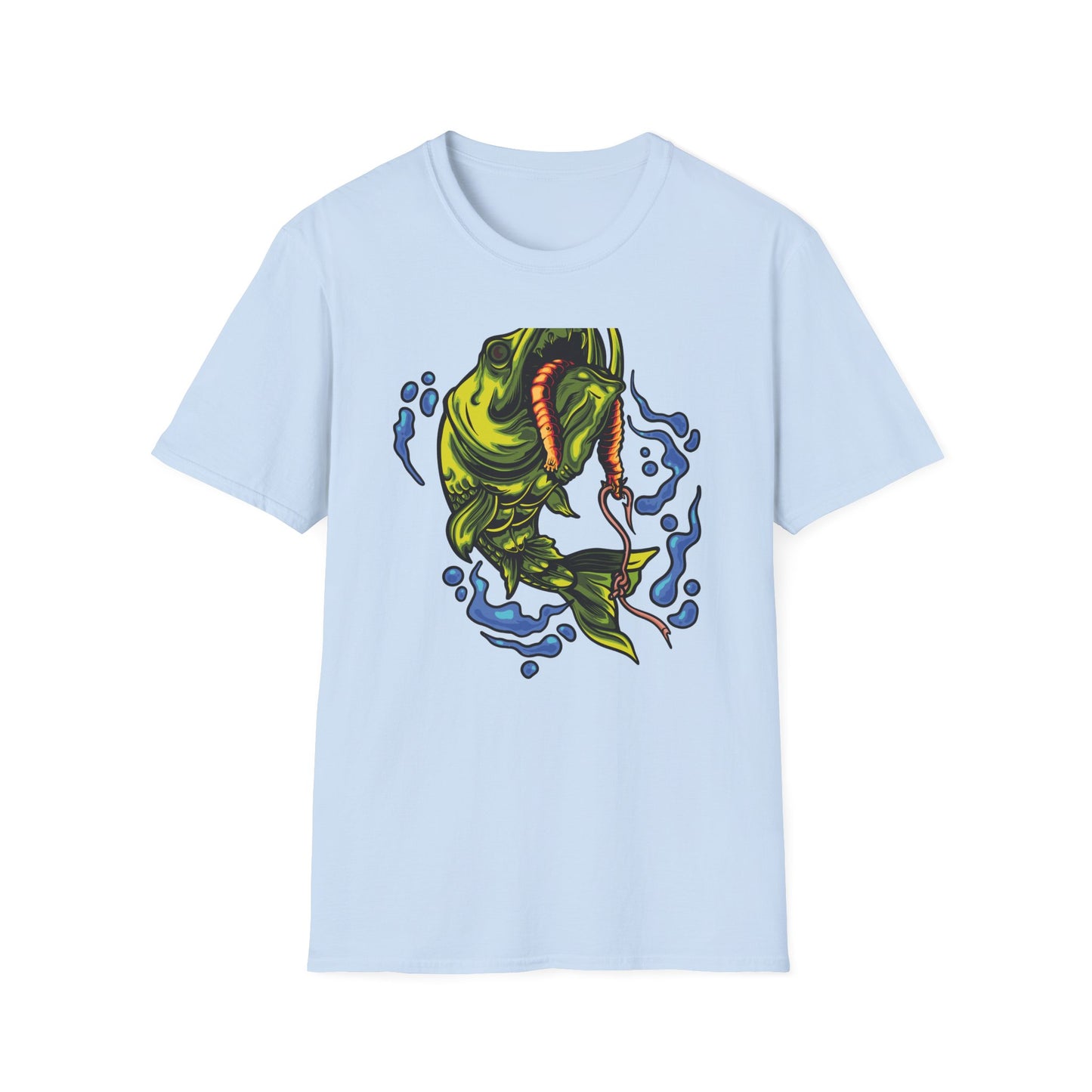 Epic Vicious Fish Strike T-Shirt - Dynamic Angler Graphic Tee with Fishing Bait Design