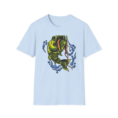 Epic Vicious Fish Strike T-Shirt - Dynamic Angler Graphic Tee with Fishing Bait Design