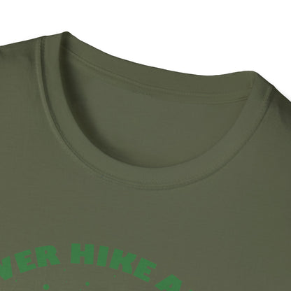 Never Hike Alone T-Shirt | Epic Hiker & Dog Lover Tee for Outdoor Adventures | Companion Goal Shirt Gift