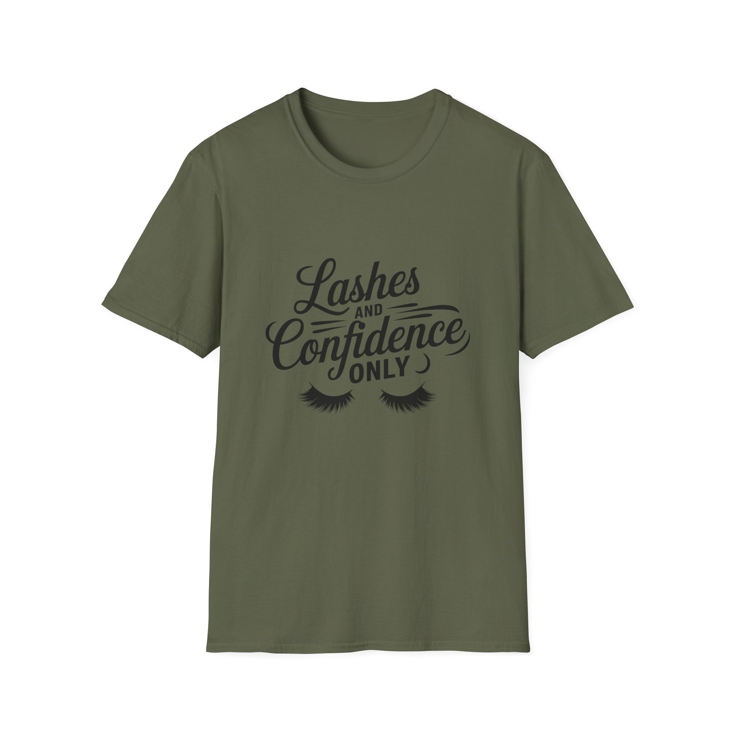 Empowering Lashes & Confidence T-Shirt | Chic Beauty Design Tee for Makeup Artists & Lash Techs