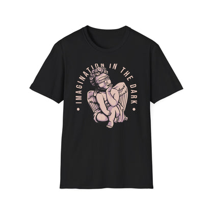 Captivating "Imagination in the Dark" Cherub T-Shirt - Aesthetic Blindfolded Angel Tee for Unique Style Seekers