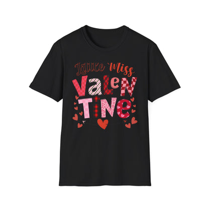 Charming Little Miss Valentine T-Shirt | Girls' Trendy Mixed Pattern Heart Day Tee