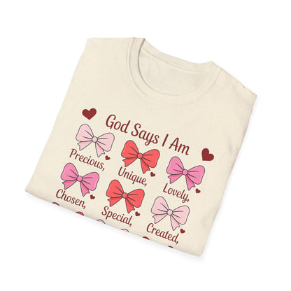 Inspiring God Says I Am T-Shirt for Women - Christian Affirmation Tee, Precious Unique Lovely Faith Gift, Divine Empowerment