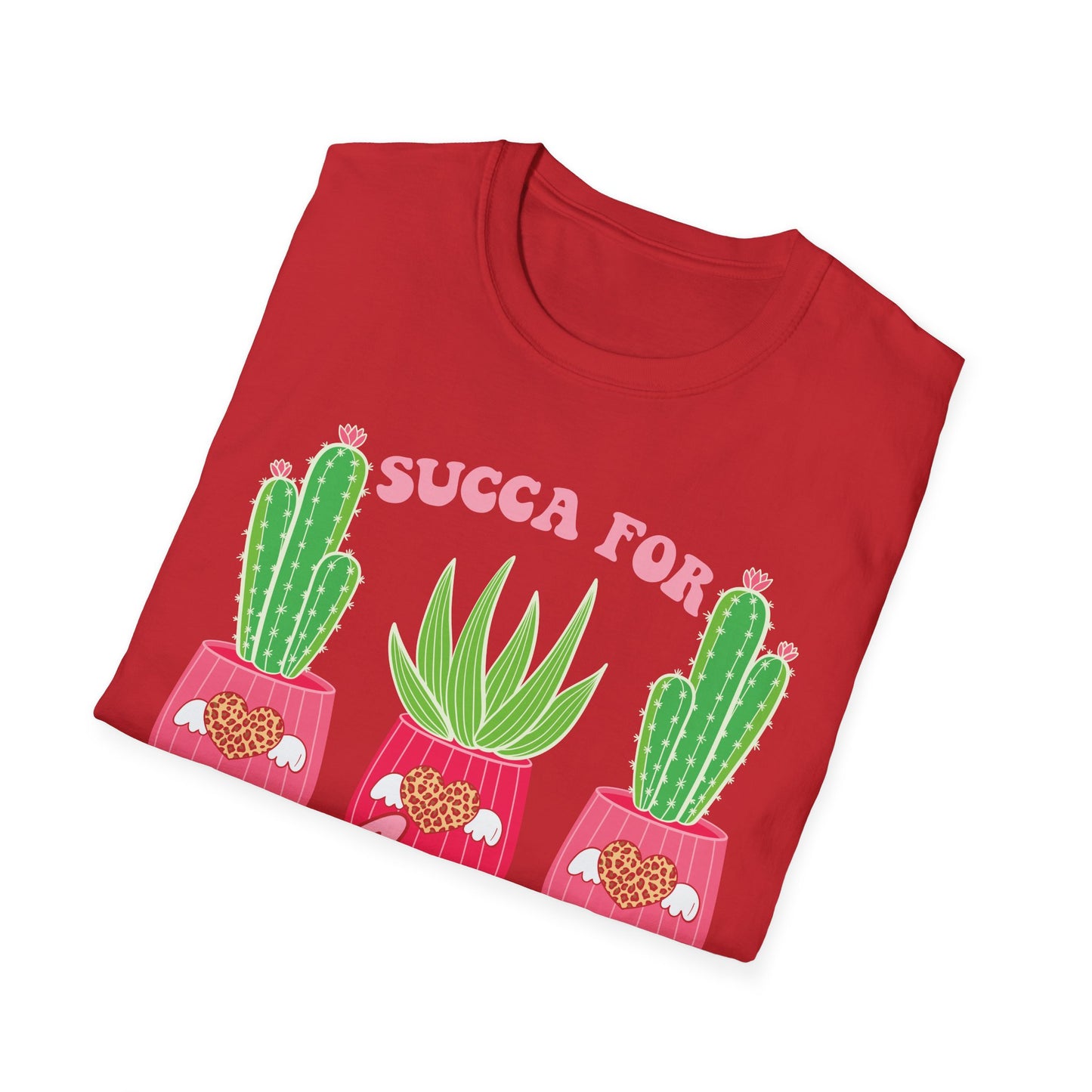 Adorable "Succa for Love" T-Shirt | Trendy Succulent & Cactus Tee with Leopard Hearts | Perfect Gift for Plant Lovers!