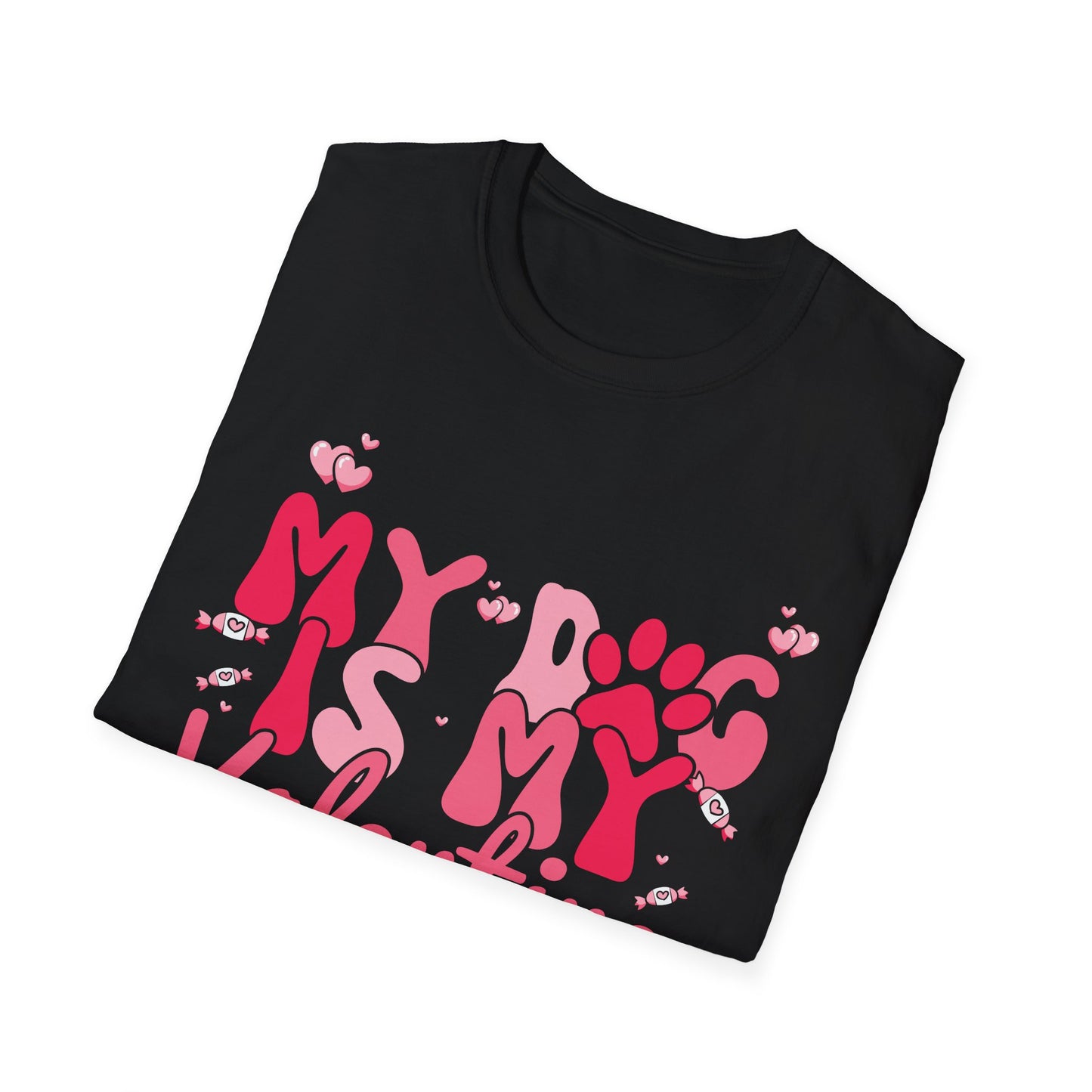 Adorable "My Dog Is My Valentine" T-Shirt | Sweet Paw Print Pet Lover's Tee | Heartfelt Valentine's Day Gift