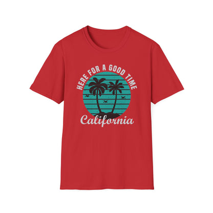 Awesome California Good Time T-Shirt | Retro Palm Tree Beach Vacation Tee | Trendy Summer State Shirt