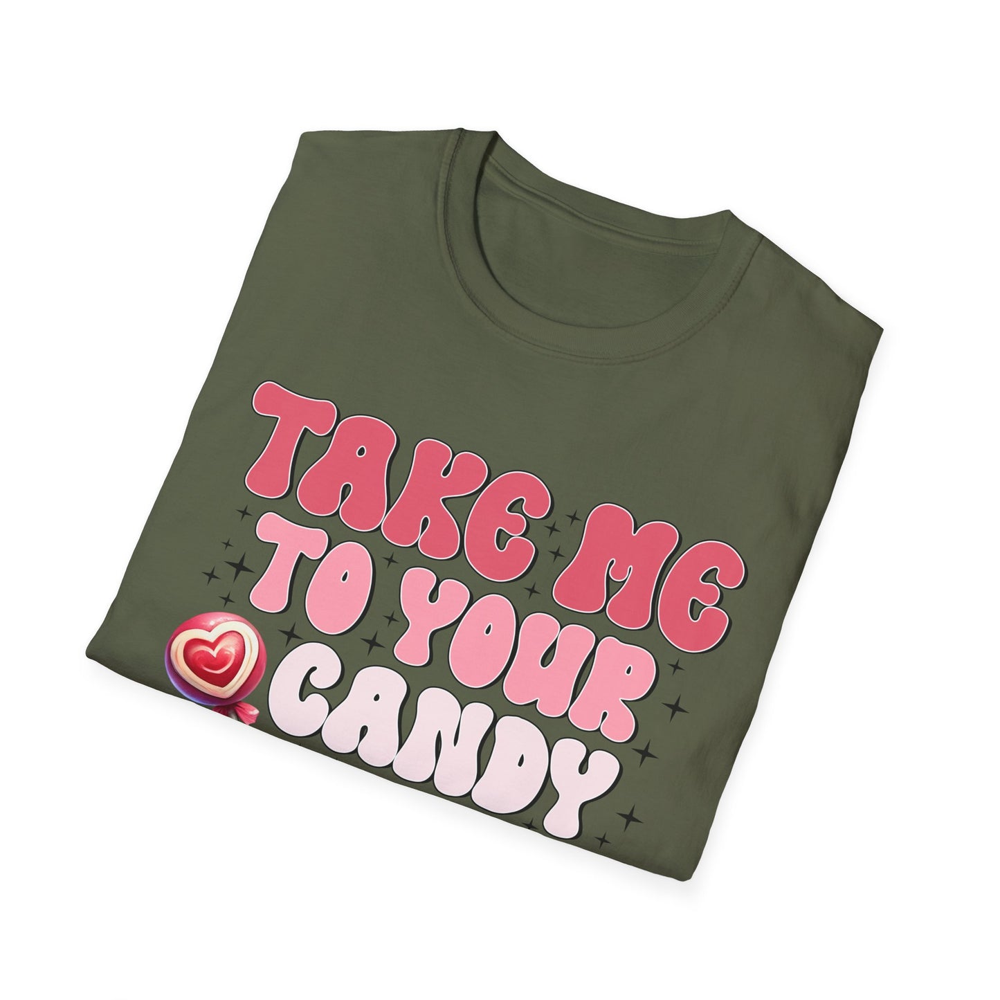 Sweet Retro Candy Shop T-Shirt | Groovy 'Take Me To Your Candy Shop' Tee with Heart Lollipop | Fun & Flirty Pop Culture Vibe