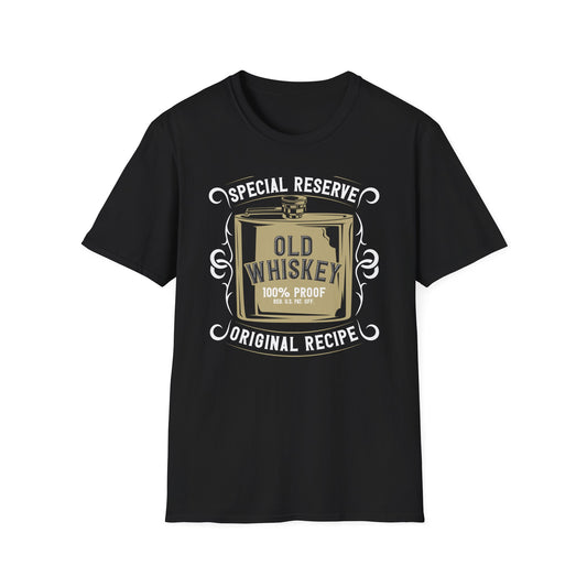 Classic Old Whiskey Flask 100% Proof T-Shirt - Bold Vintage Liquor Tee for Men & Whiskey Lovers | Unique Gift