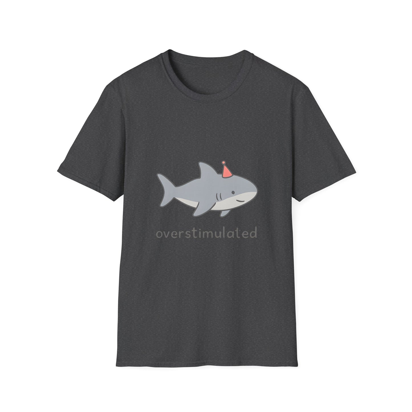 Overstimulated Shark Funny Graphic T-Shirt