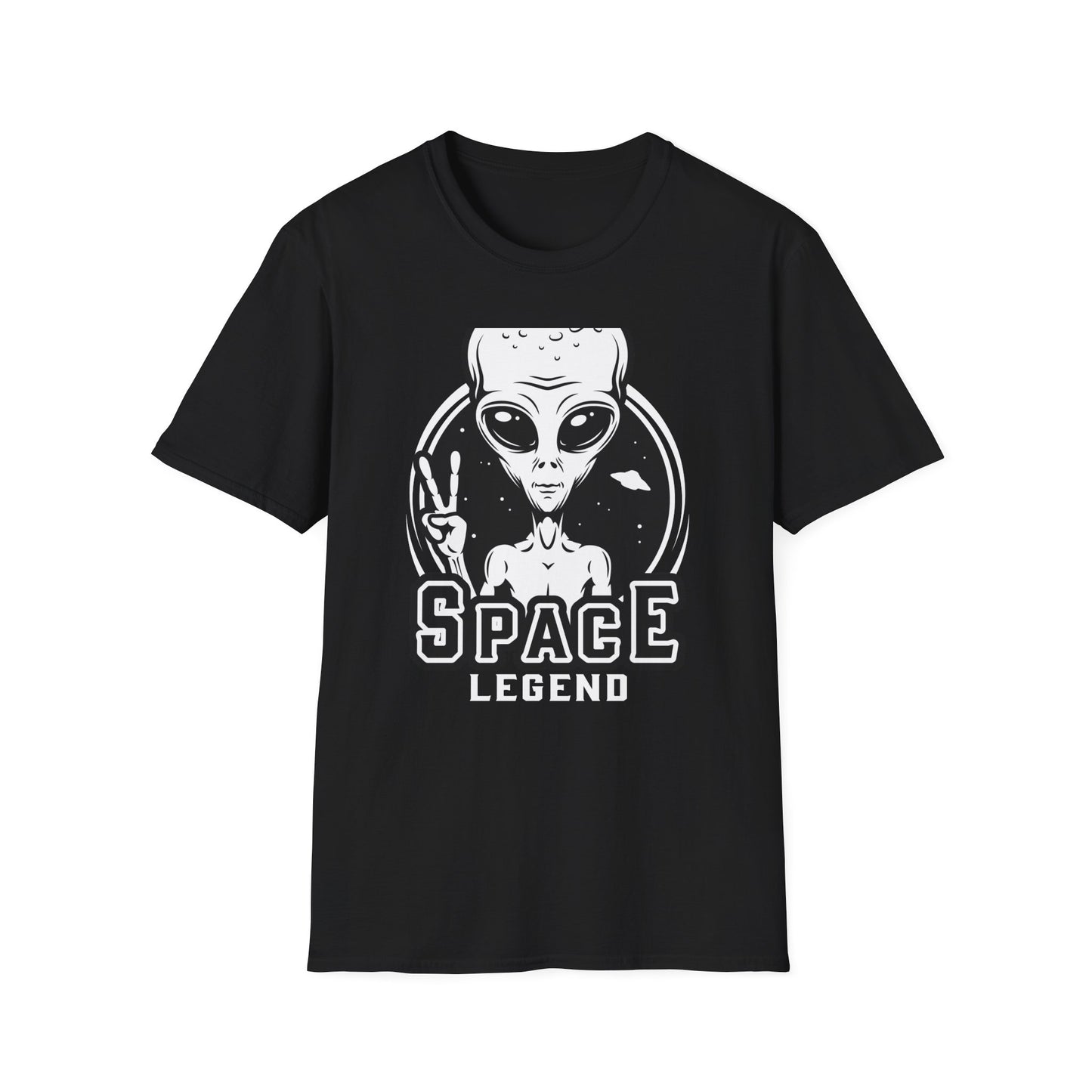 Awesome Peace Sign Alien T-Shirt | Retro Sci-Fi Space Lover UFO Graphic Tee | Unique Extraterrestrial Design