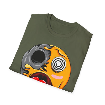 Trippy Melting Skull Emoji T-Shirt - Unique Psychedelic Graphic Tee | Cool Streetwear Statement Gift
