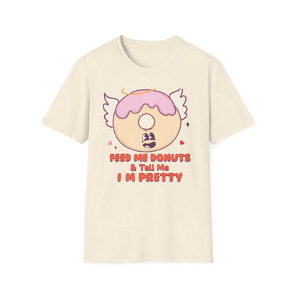 Sweet Angel Donut T-Shirt: 'Feed Me Donuts & Tell Me I'm Pretty' Funny Foodie Tee, Adorable Gift!