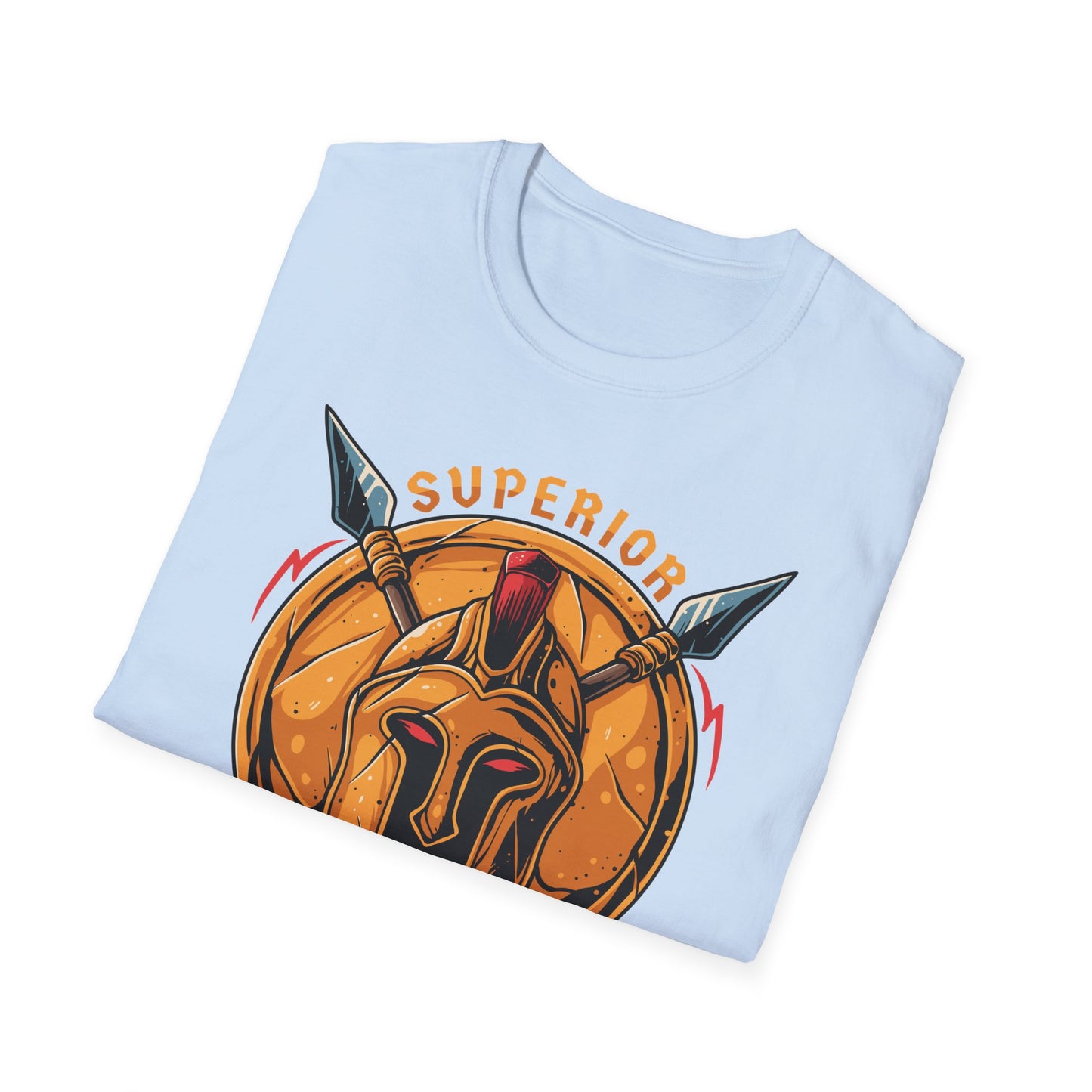 Superior Spartan Warrior T-Shirt: Epic Greek Helmet & Spears Design - Unleash Your Inner Strength