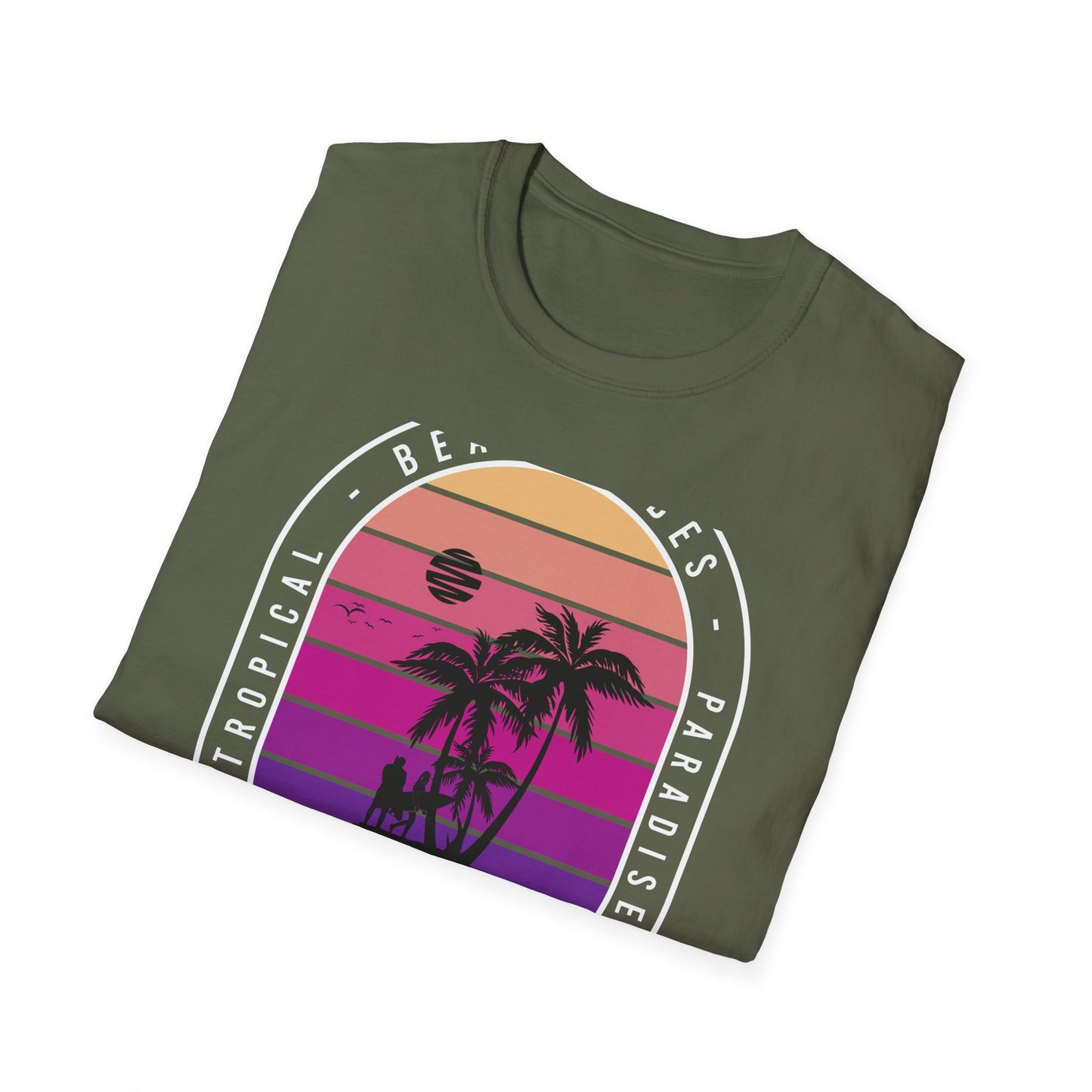 Epic Retro Sunset Hawaii Beach Vibes T-Shirt | Surfer Tropical Paradise Vacation Tee | Island Palm Tree Design Gift