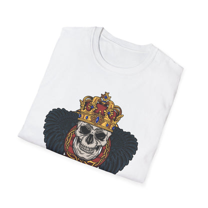 Majestic Regal Skull T-Shirt | Crowned King Skull with Dark Wings & Celtic Knot | Gothic Fantasy Apparel Gift