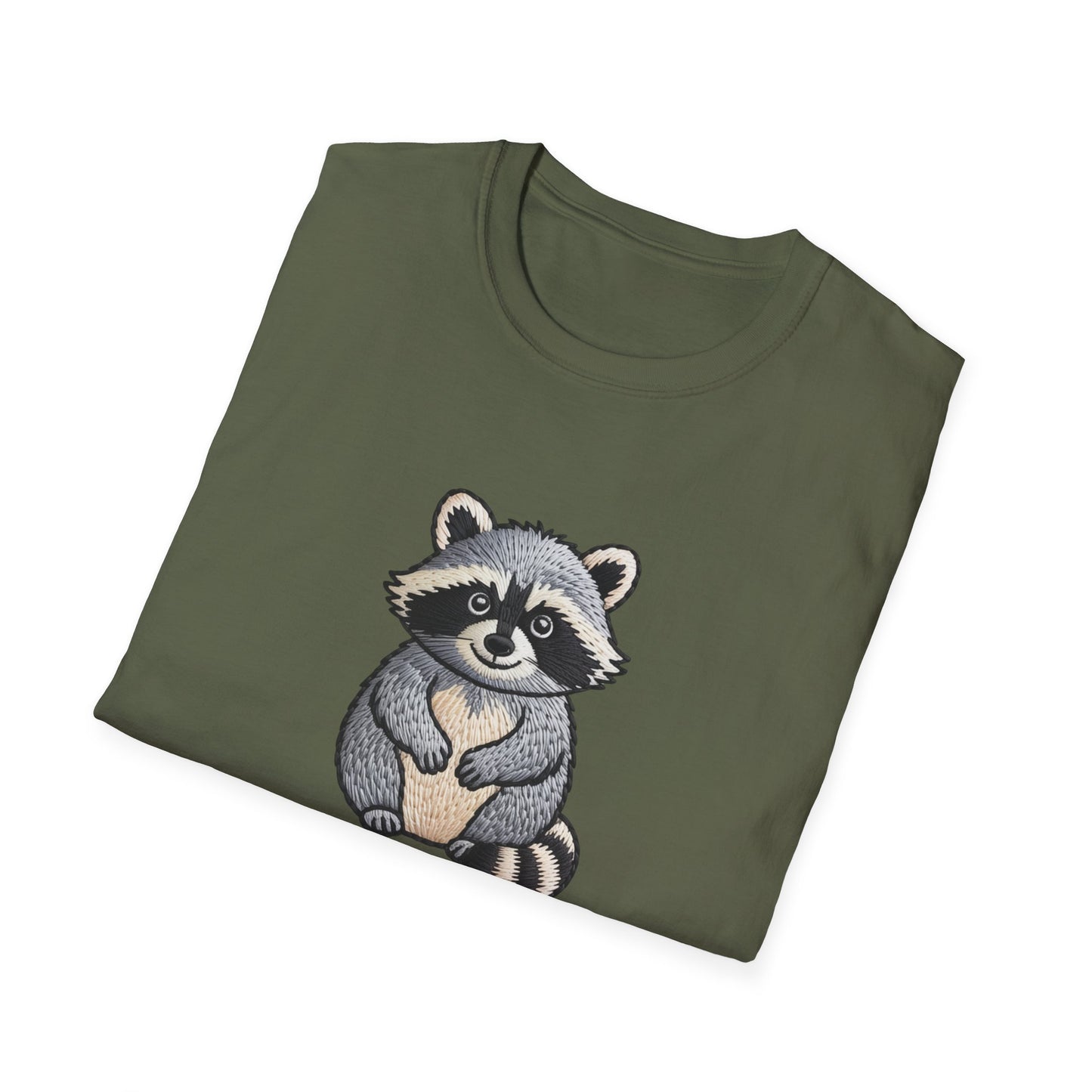 Hilarious "Will Work for Snacks" Raccoon T-Shirt - Adorable Embroidered Look Tee for Animal & Food Lovers! Must-Have Funny Gift