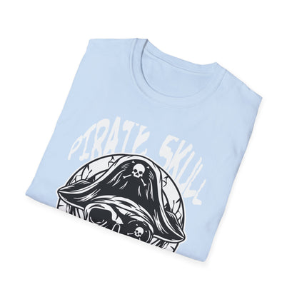 Epic Pirate Skull T-Shirt - Bold Eye Patch & Captain's Hat Design - Unique Skeleton Tee for Adventurers & Halloween