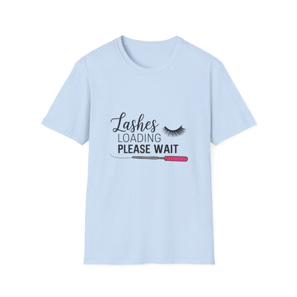 Lashes Loading Funny T-Shirt | Eyelash Lover & Makeup Artist Tee | Trendy Beauty Glam Shirt Gift